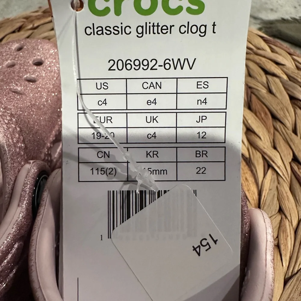 CROCS Kids pink Glitter Clog - Sparkling Pink nwt‎